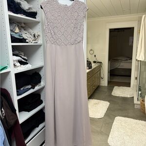 ASOS Gray Beaded Maxi Dress